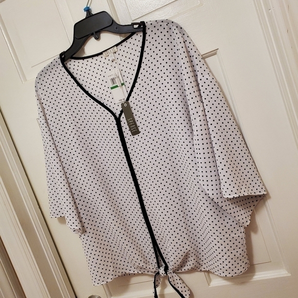 SPENSE POLKA DOT BLOUSE - LARGE - Picture 2 of 6